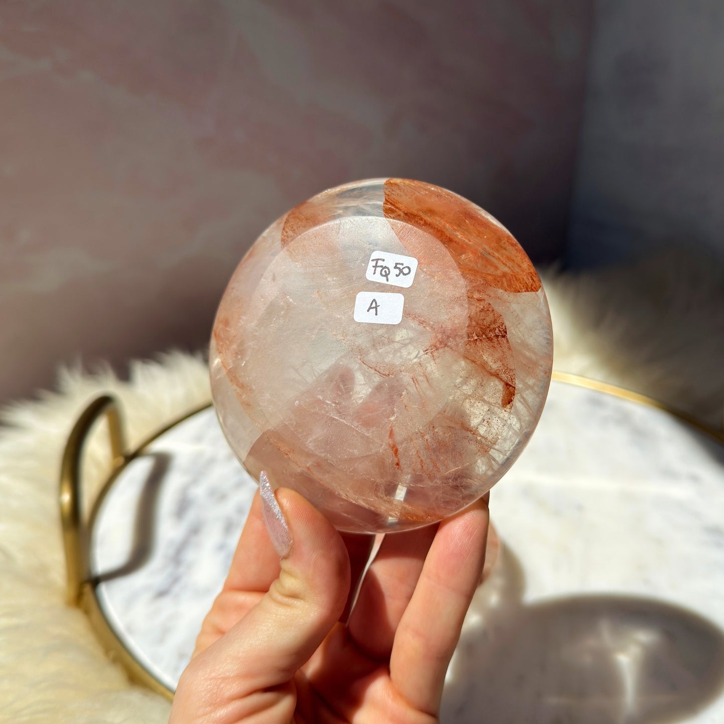 Fire Quartz Crystal Dish | Natural Brazil Gemstone Bowl