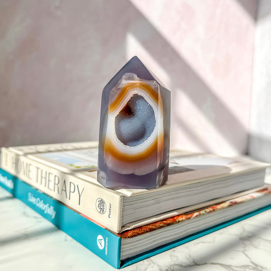Agate Tower with Druzy  #6 (10.1 oz)