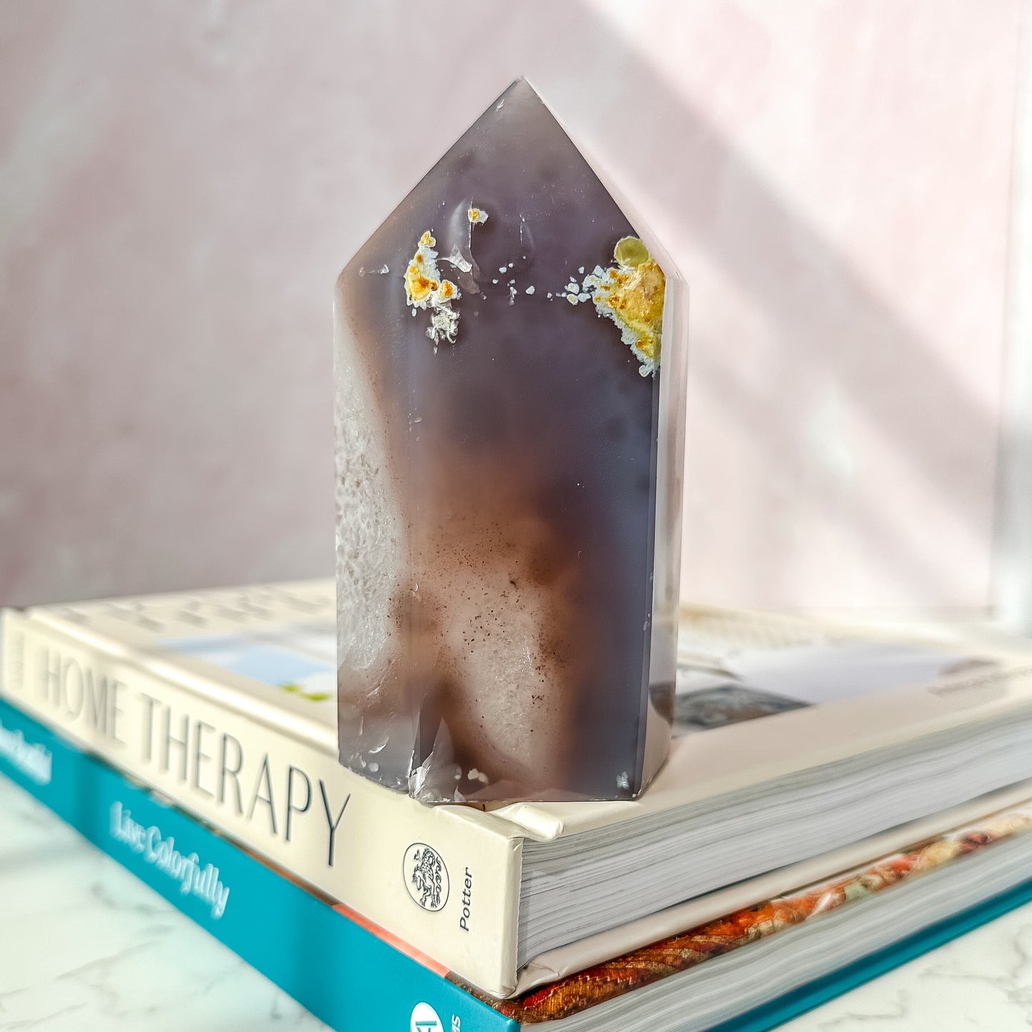 Agate Tower with Druzy  #7  (16.1 oz)