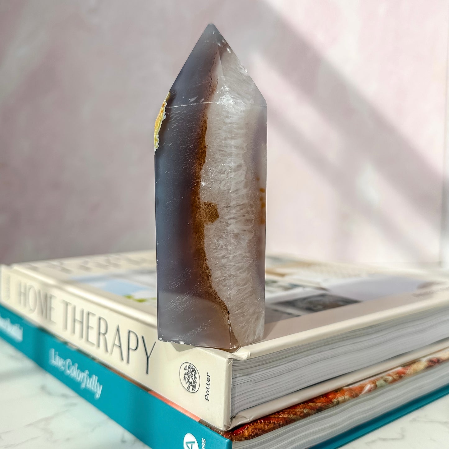 Agate Tower with Druzy  #7  (16.1 oz)