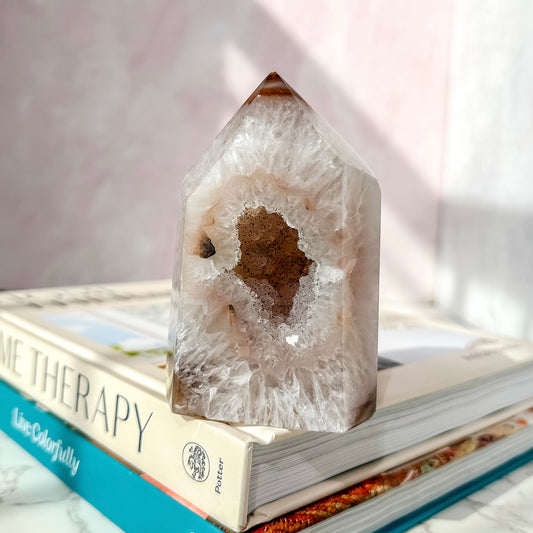 Agate Tower with Druzy  #8 ( 14.8 oz )