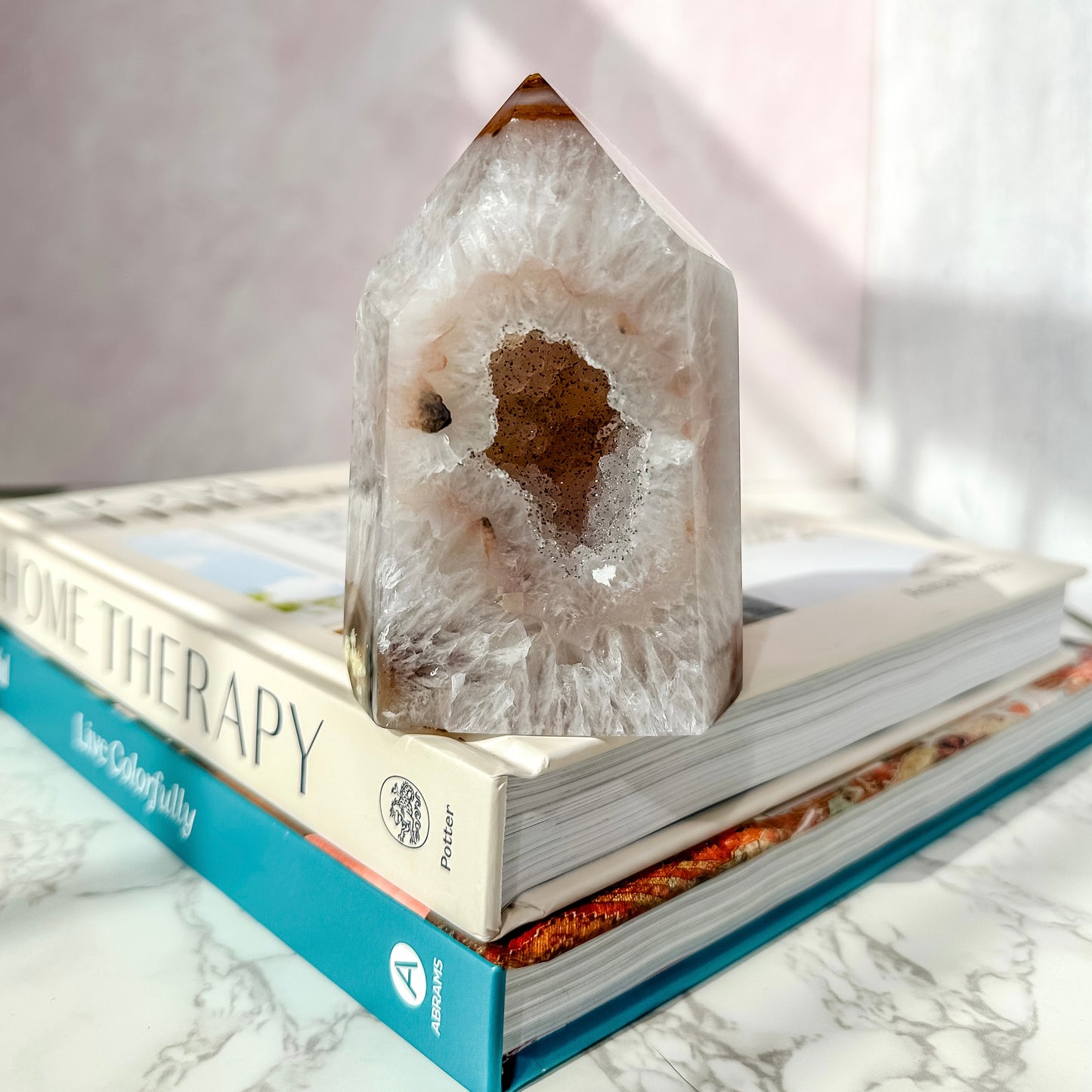 Agate Tower with Druzy  #8 ( 14.8 oz )