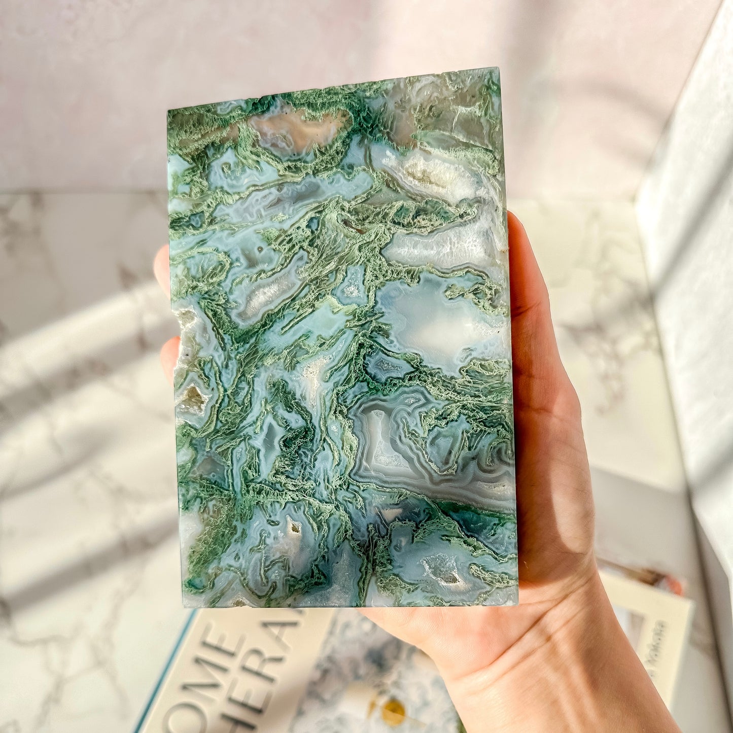 Green Moss Agate Slab #1 ( 14.6 oz)