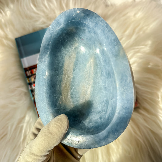Blue Calcite Large Bowl (1 lbs 14 oz)