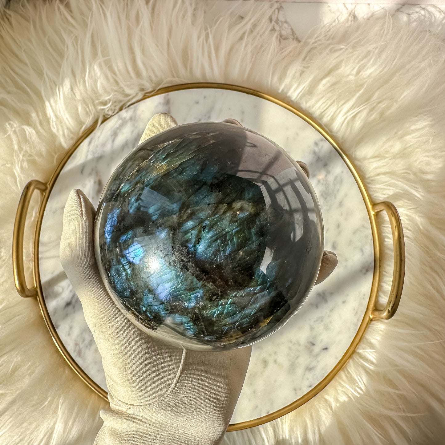 Large Labradorite Sphere #2 (2 lbs 14 oz)