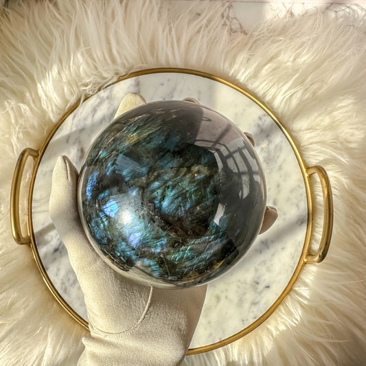 Large Labradorite Sphere #2  (2 lbs 14 oz)