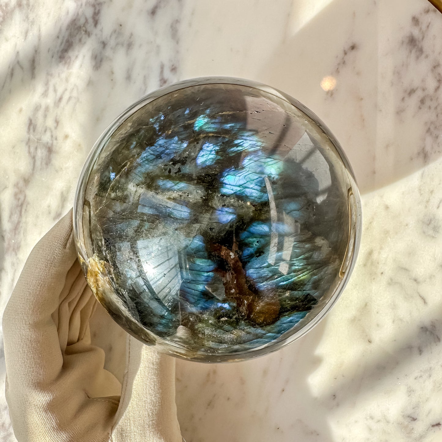 Large Labradorite Sphere #2  (2 lbs 14 oz)