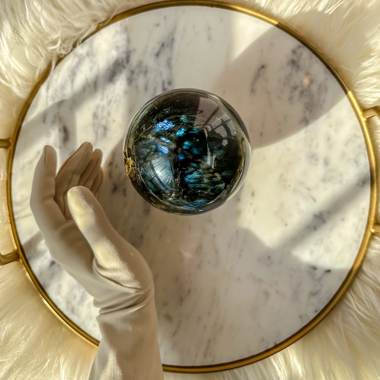 Large Labradorite Sphere #2 (2 lbs 14 oz)