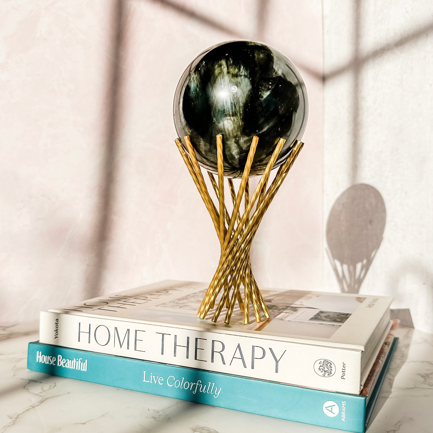 Gold Twist Sphere Stand