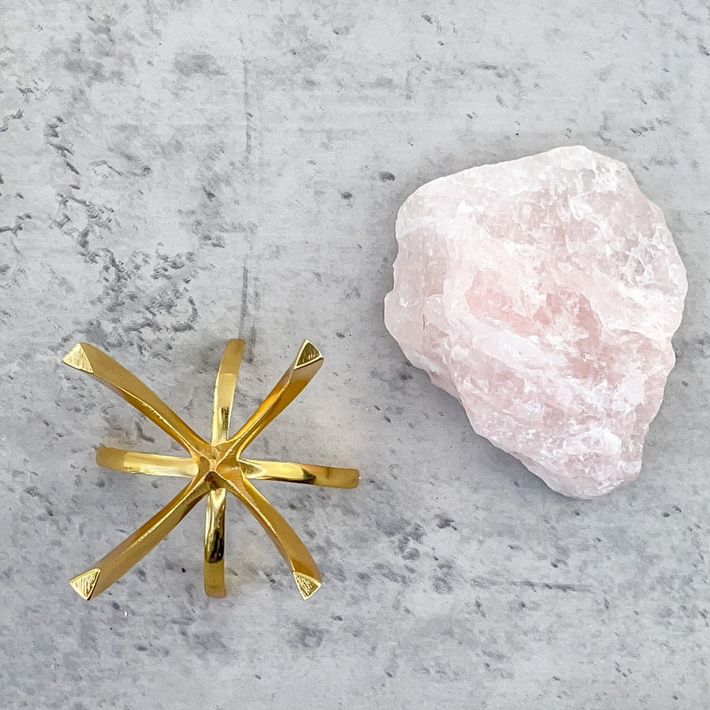 ROSE QUARTZ Crystal with Metal Stand