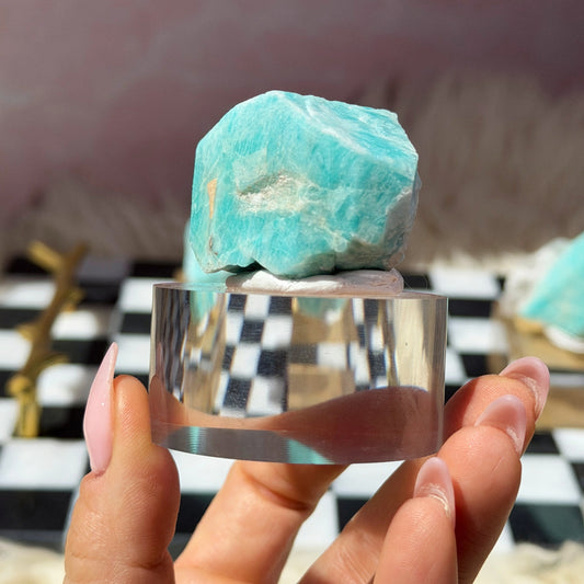 Lake George Amazonite on Acrylic Display 2.5oz