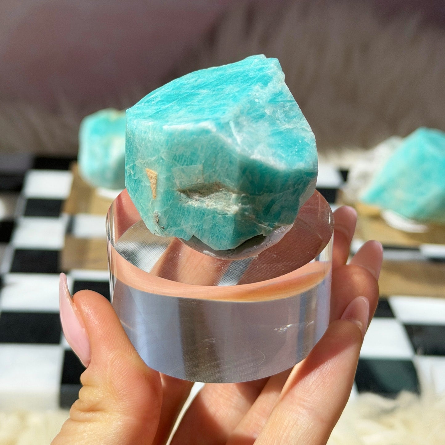 Lake George Amazonite on Acrylic Display 2.5oz