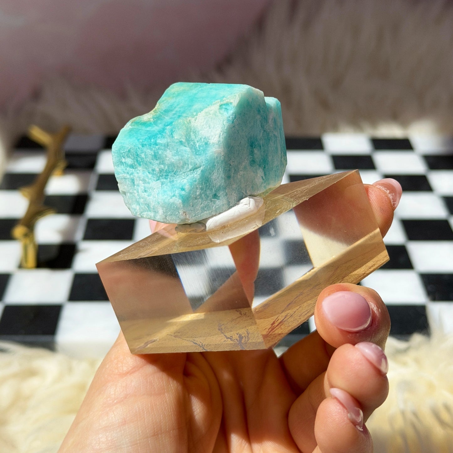 Lake George Amazonite on Acrylic Display 2.6oz #2