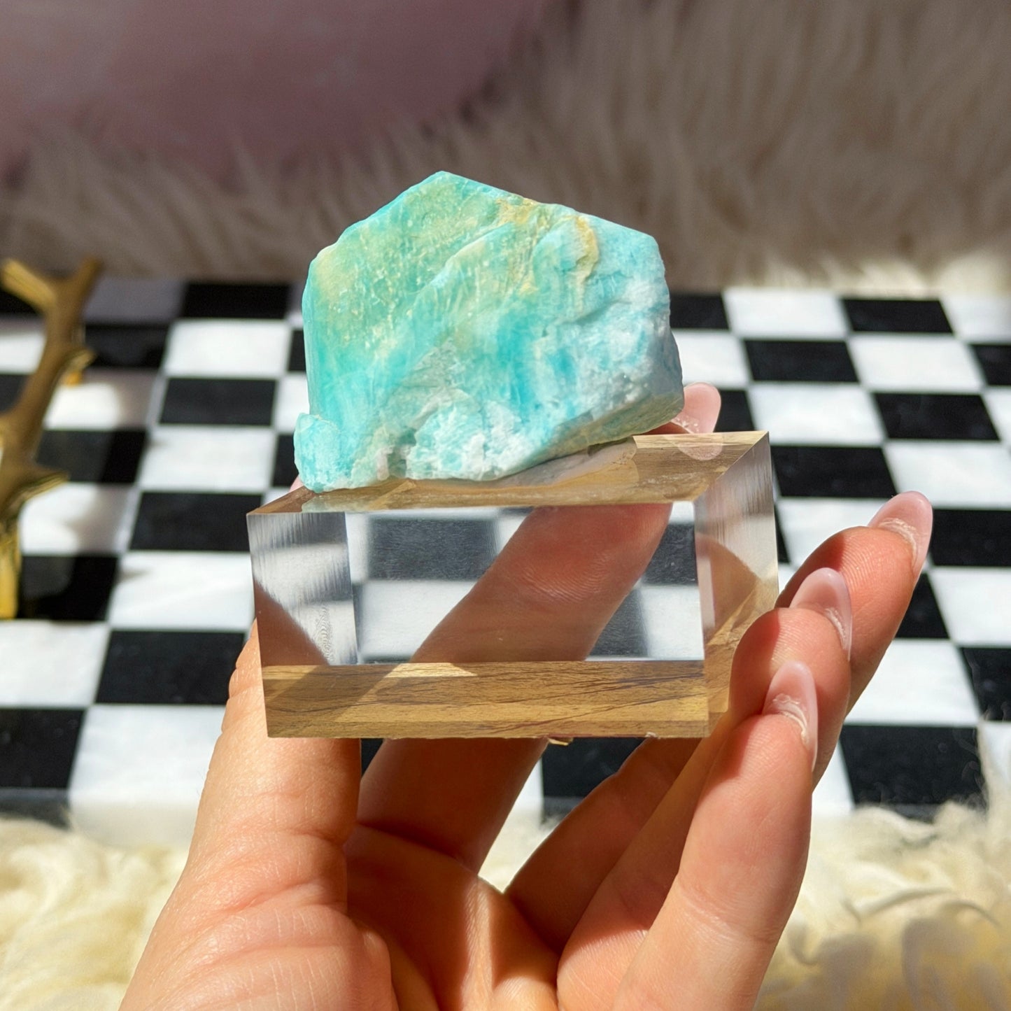 Lake George Amazonite on Acrylic Display 2.6oz #2