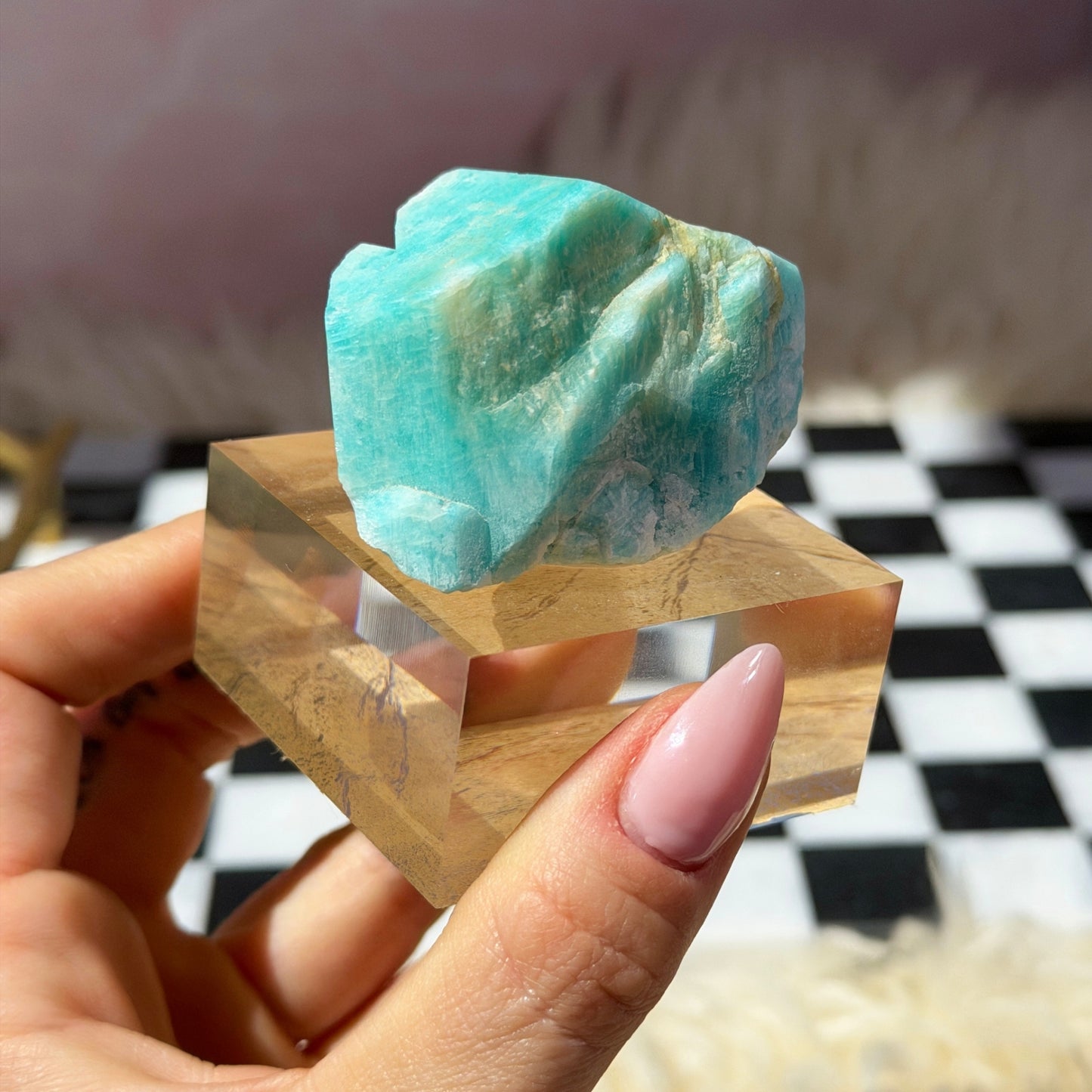 Lake George Amazonite on Acrylic Display 2.6oz #2