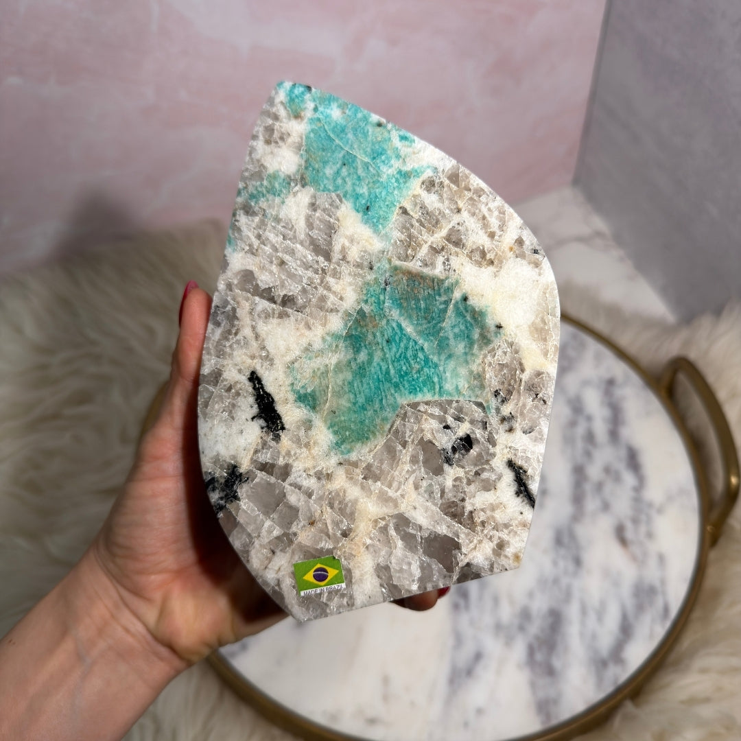 Natural Amazonite Free Form 3.79 lb Brazilian Stone Decor