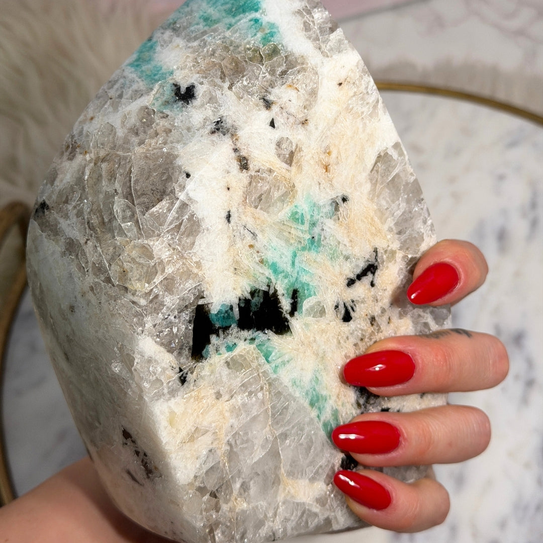 Natural Amazonite Free Form 3.79 lb Brazilian Stone Decor
