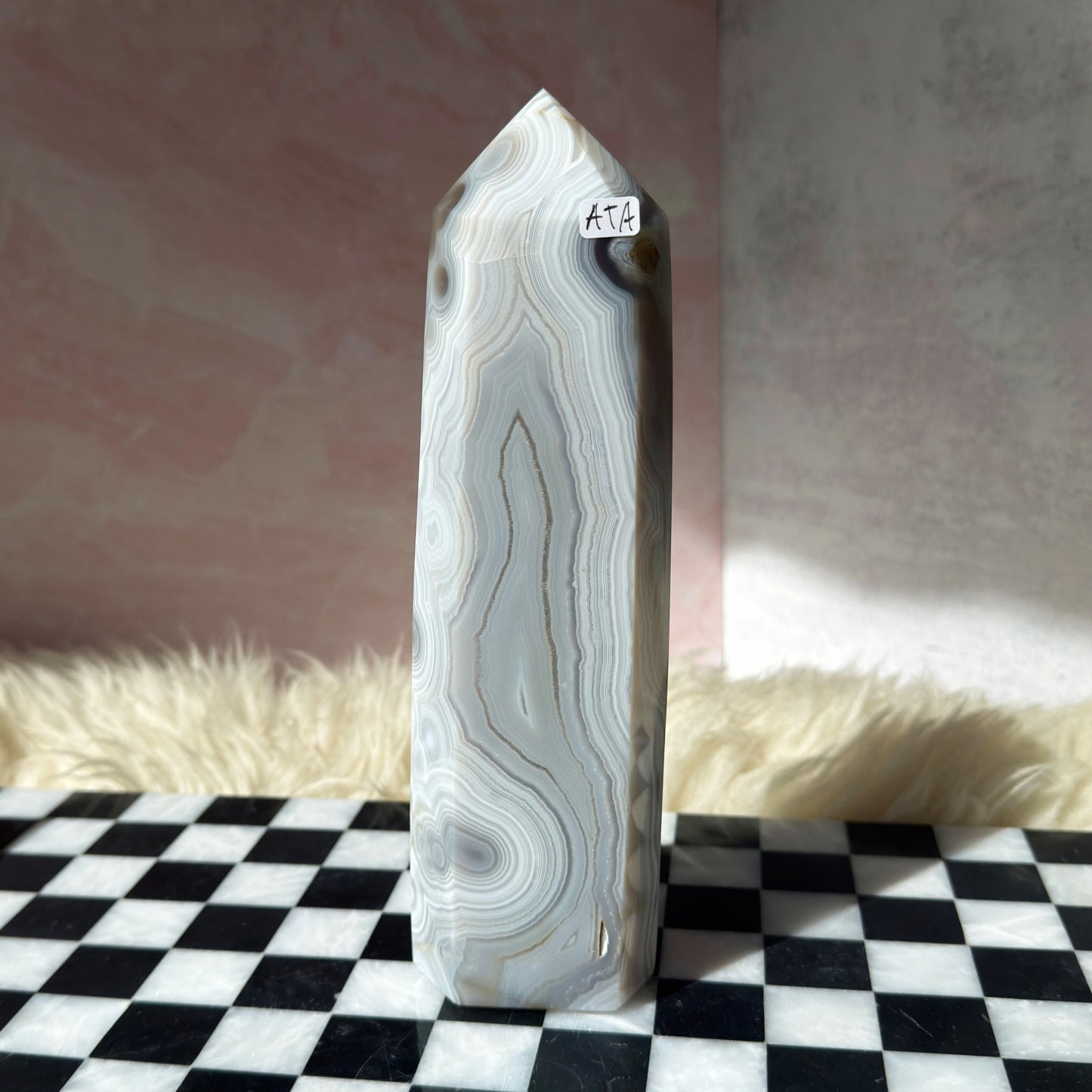 Agate Tower 2.4lb | Natural Brazil Crystal Point