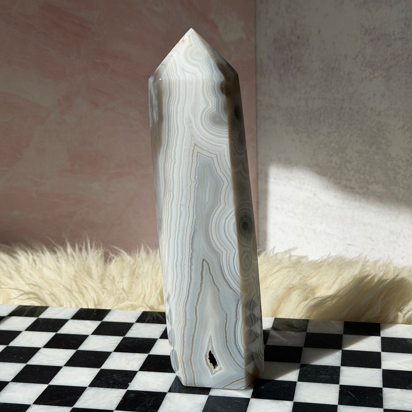 Agate Tower 2.4lb | Natural Brazil Crystal Point