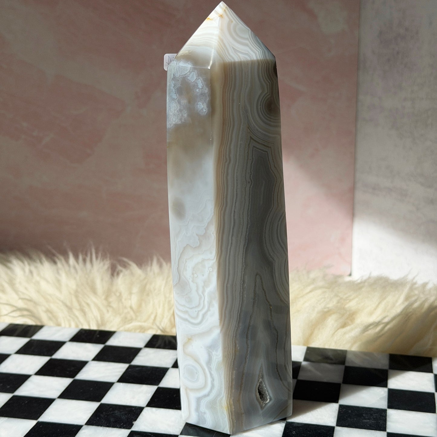 Agate Tower 2.4lb | Natural Brazil Crystal Point