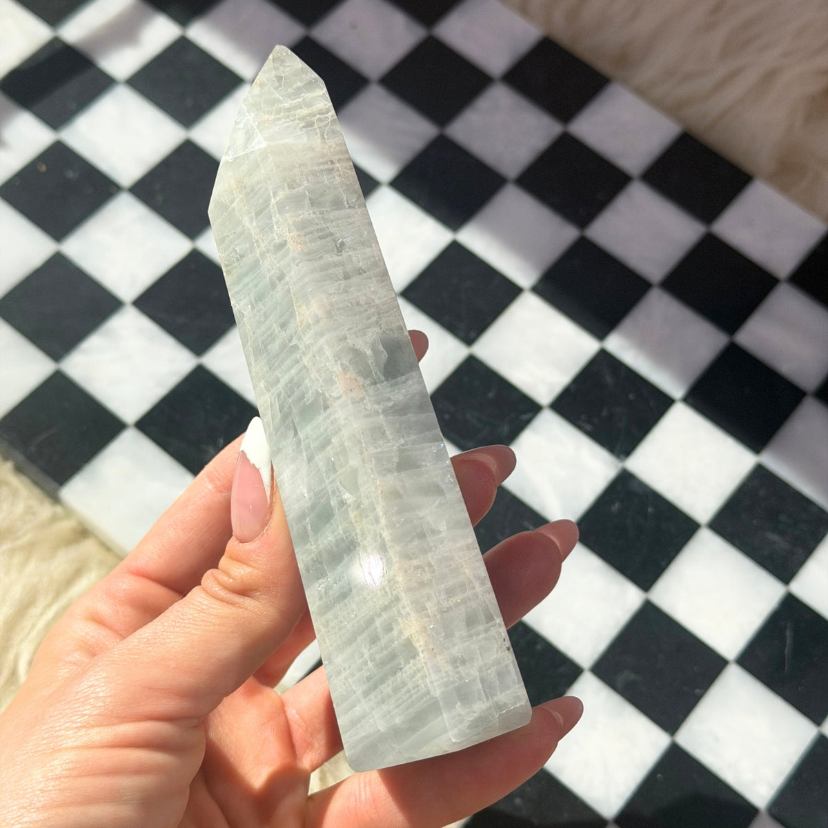 Aquamarine Tower 0.88 lb Brazilian Natural Crystal Point Decor
