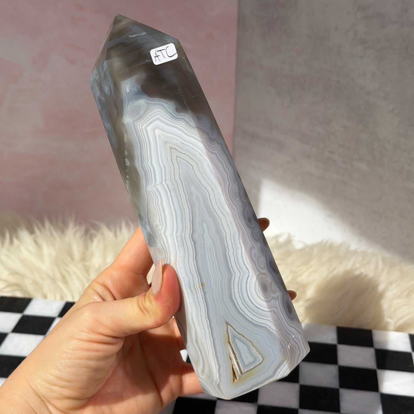 Agate Tower 2.3lb | Natural Brazil Crystal Point