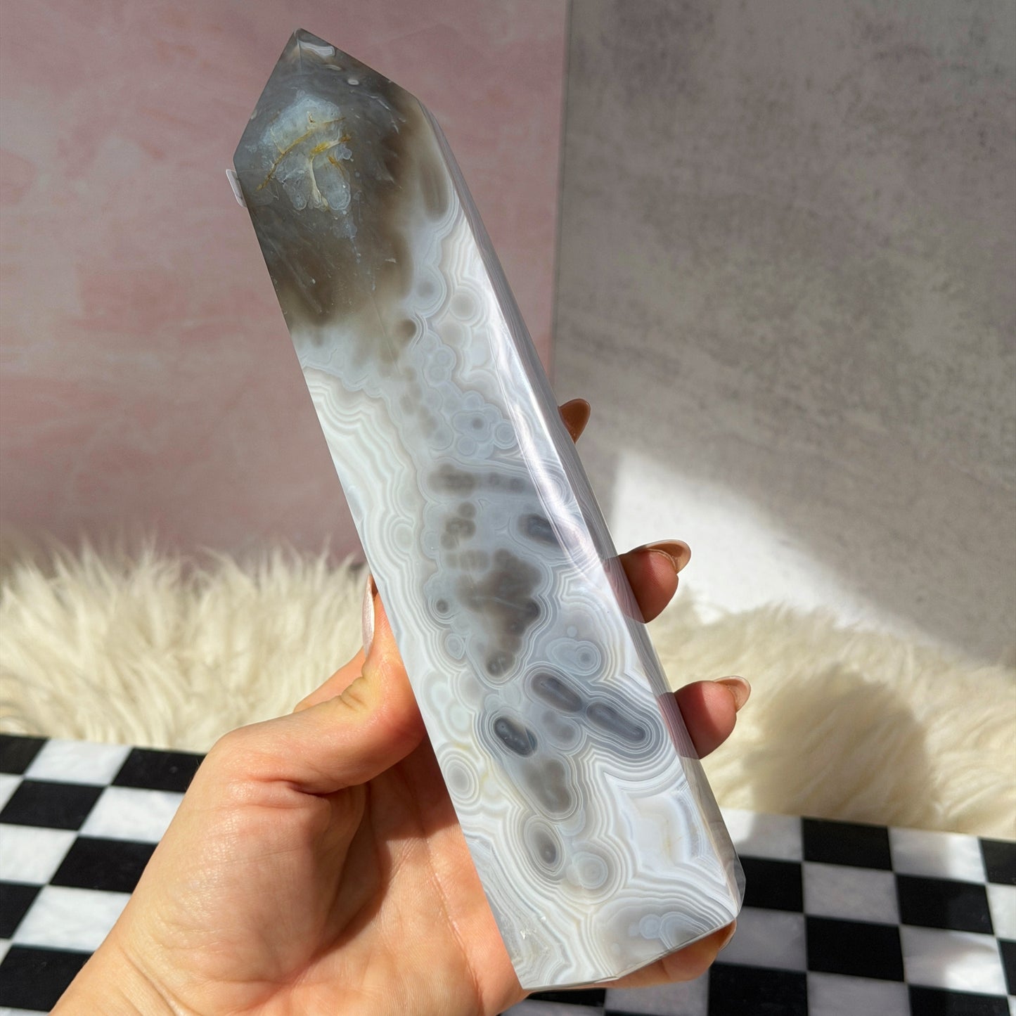 Agate Tower 2.3lb | Natural Brazil Crystal Point
