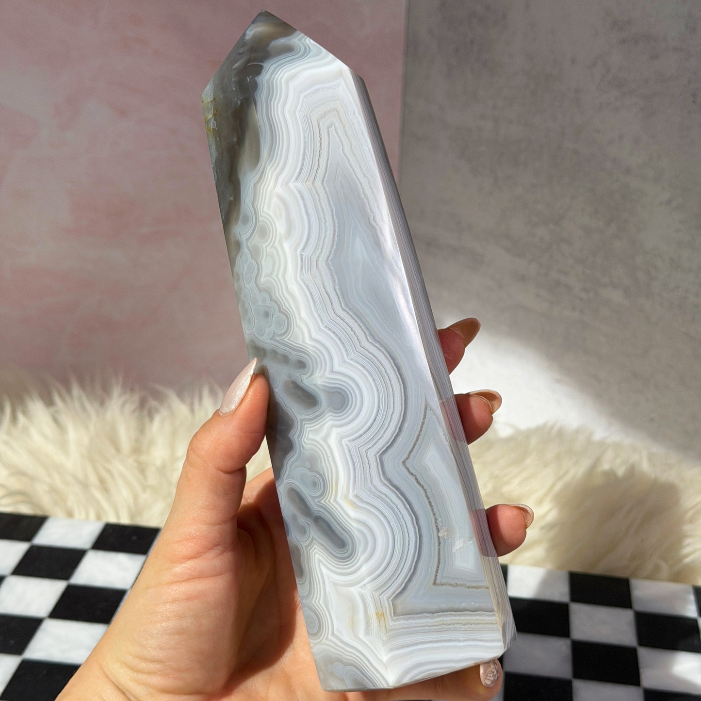 Agate Tower 2.3lb | Natural Brazil Crystal Point