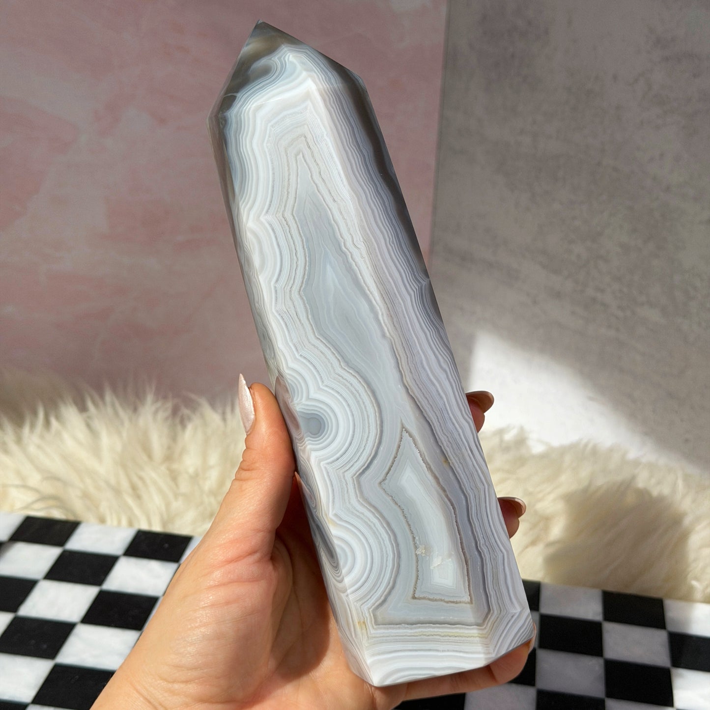 Agate Tower 2.3lb | Natural Brazil Crystal Point