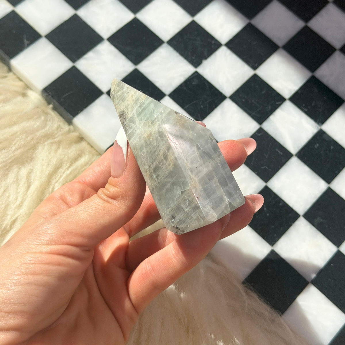 Aquamarine Tower 0.49 lb Brazilian Natural Crystal Point Decor