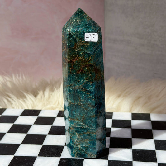 Blue Apatite Tower 1.2lb | Natural Namibia Crystal Point