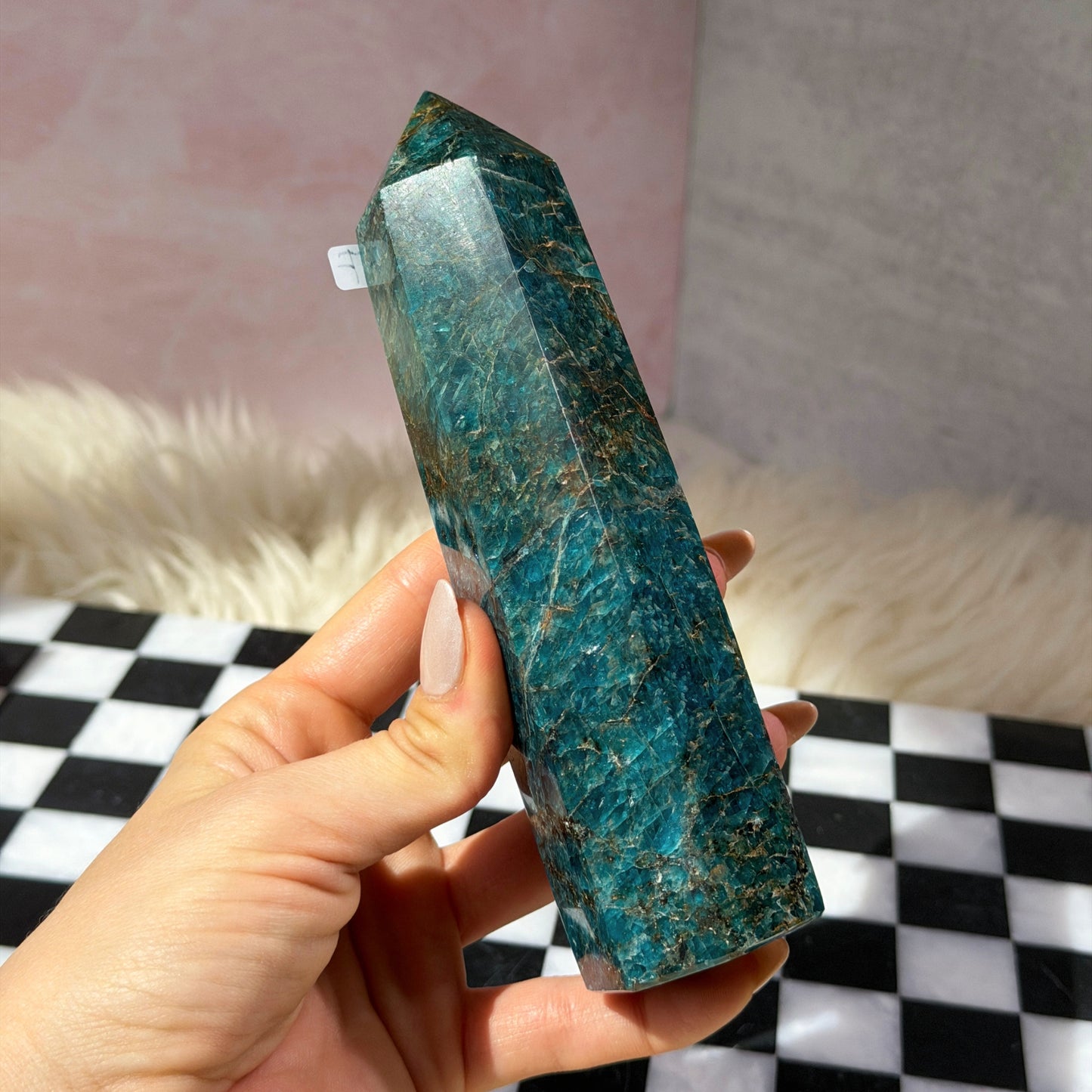 Blue Apatite Tower 1.2lb | Natural Namibia Crystal Point