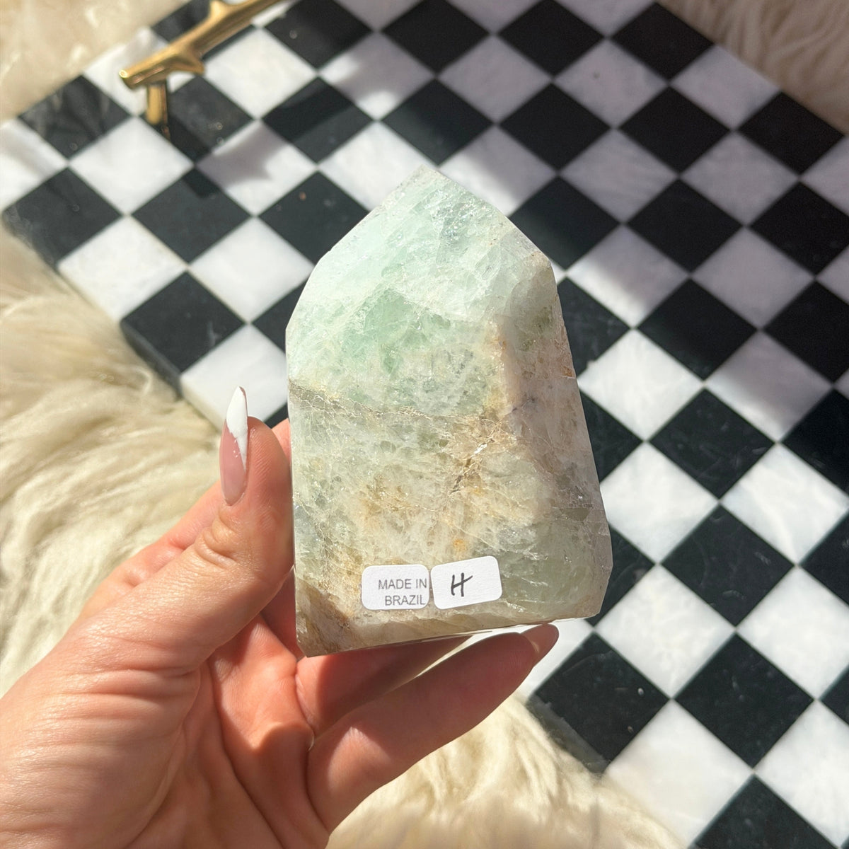 Aquamarine Tower 0.95 lb Brazilian Natural Crystal Point Decor