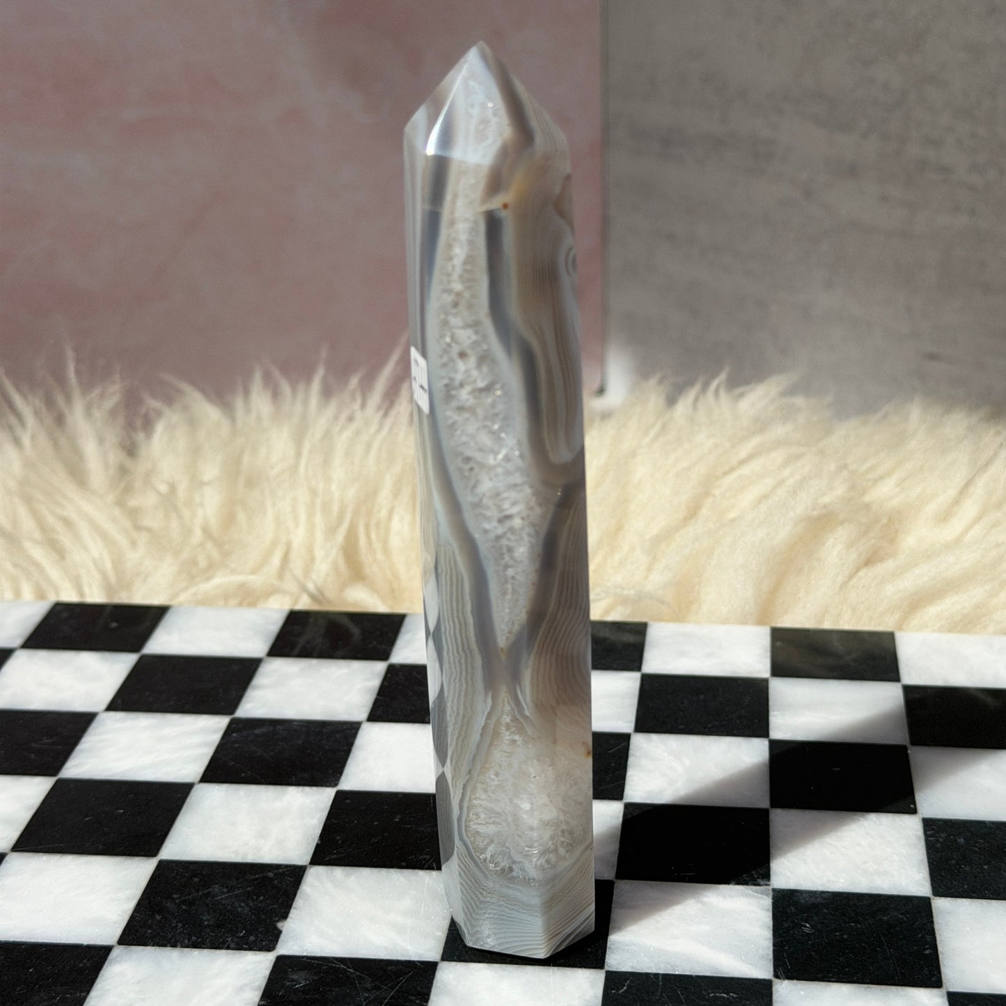 Agate Tower 0.3lb | Natural Brazil Crystal Point