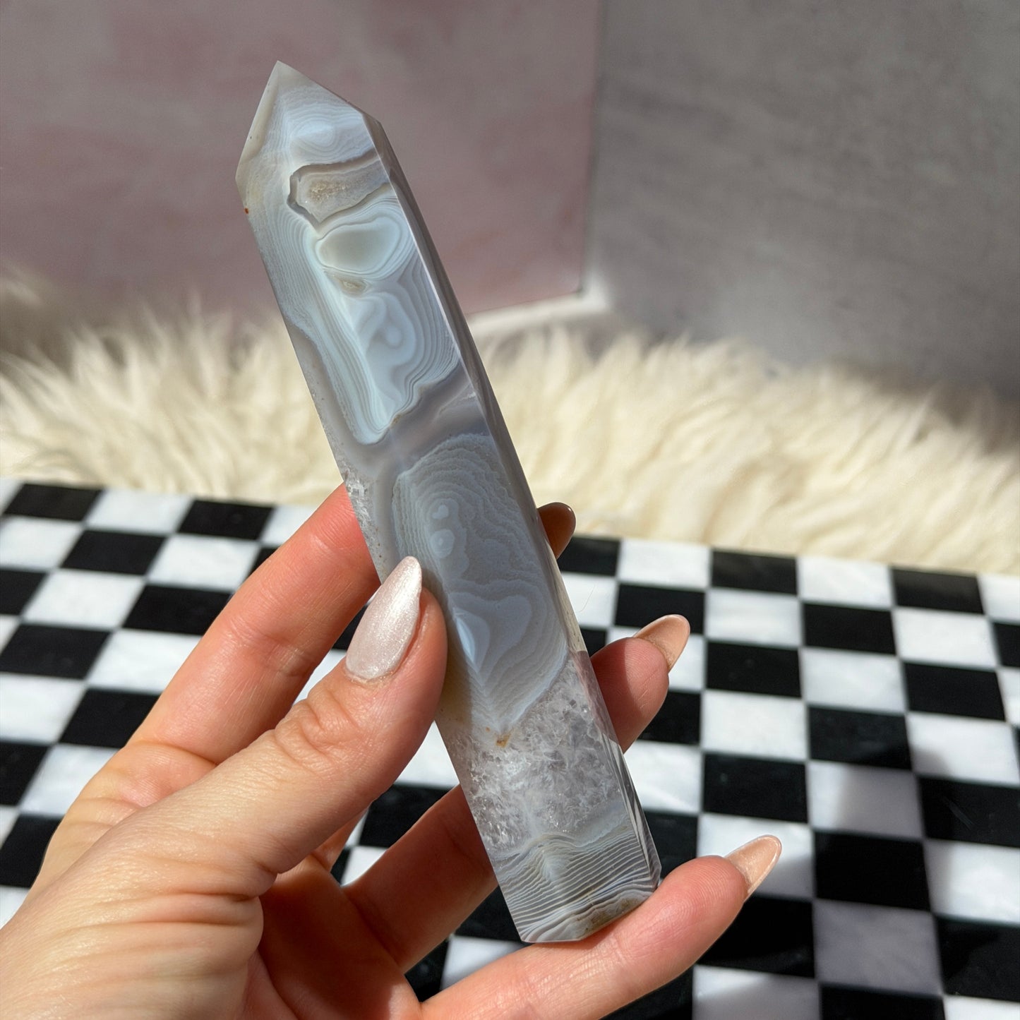 Agate Tower 0.3lb | Natural Brazil Crystal Point