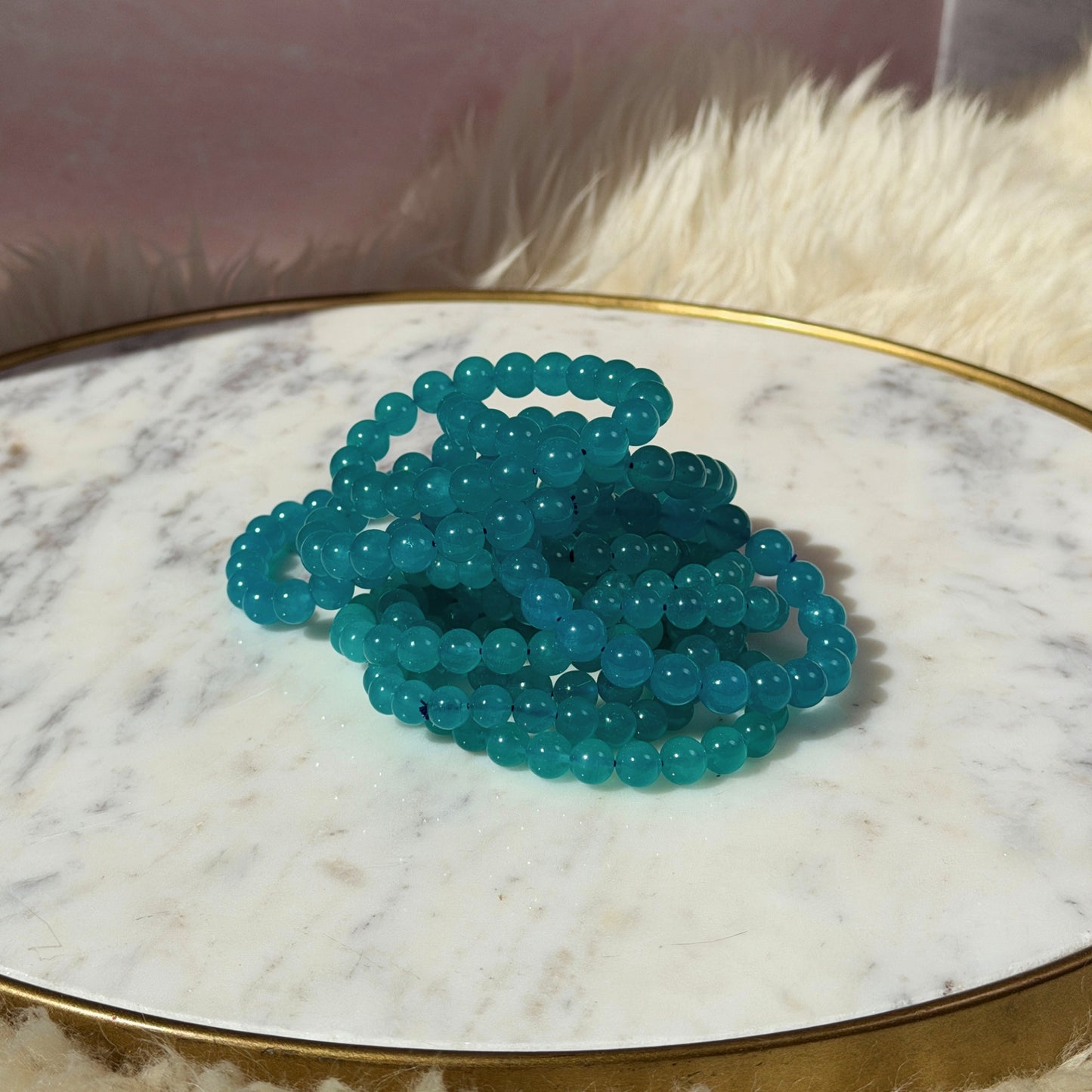 Gem Amazonite Beaded Bracelet (Bead size: 8mm–10mm)