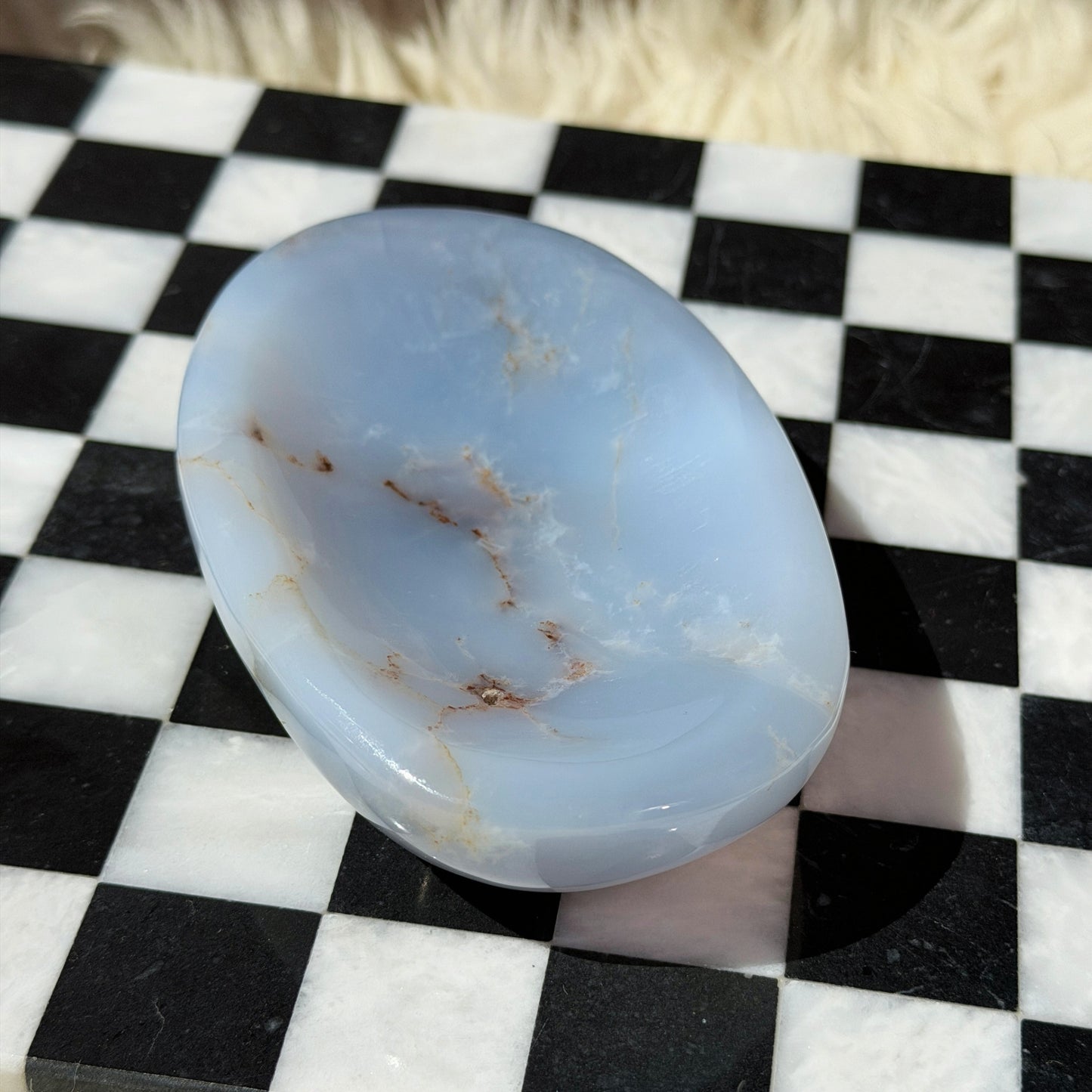 Blue Chalcedony Bowl 11oz | Natural Madagascar Crystal