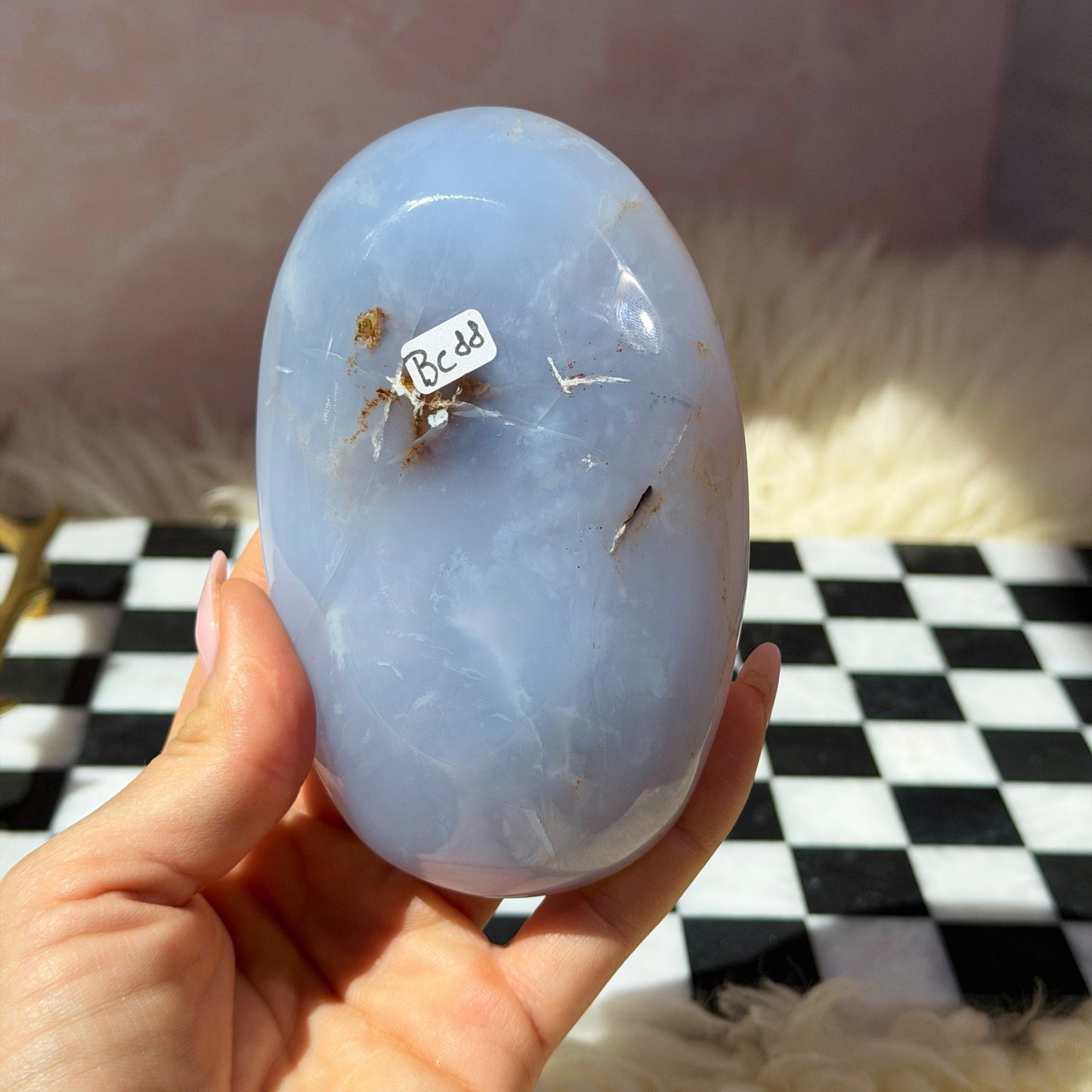 Blue Chalcedony Bowl 11oz | Natural Madagascar Crystal