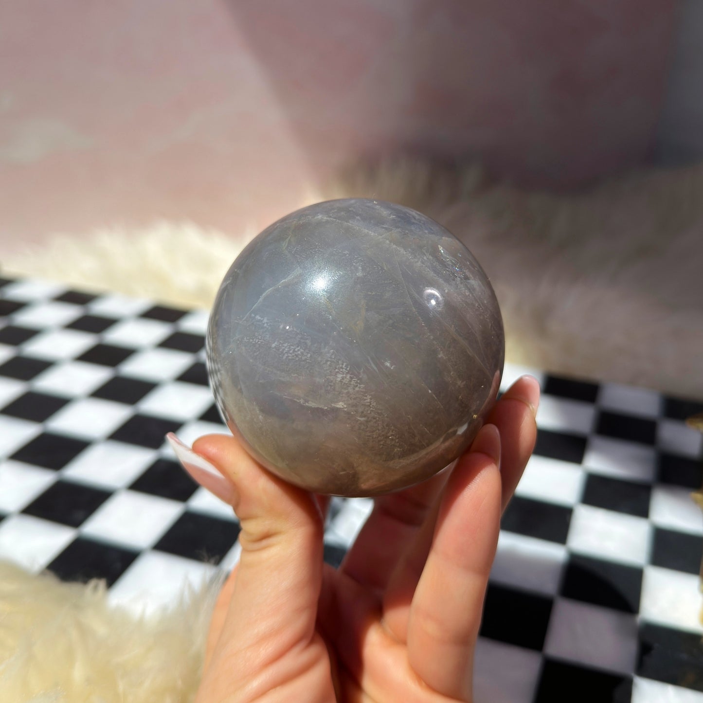 Blue Rose Quartz Sphere (0.95 lbs)