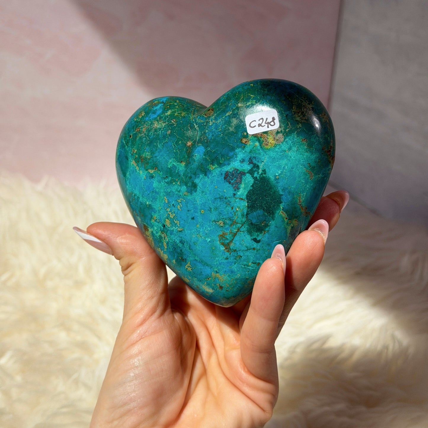 Chrysocolla Heart Crystal (1.21 lb)
