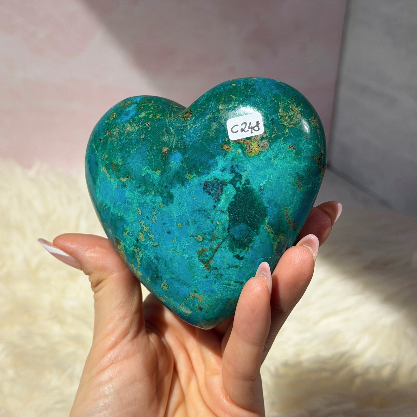 Chrysocolla Heart Crystal (1.21 lb)