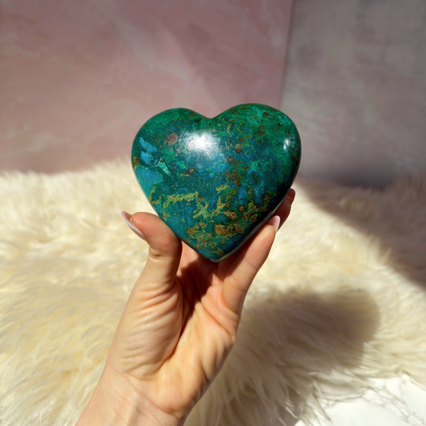 Chrysocolla Heart Crystal (1.21 lb)