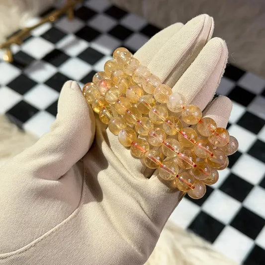 Citrine Beaded Bracelet Brazilian Gemstone Jewelry (Bead size: 8mm)