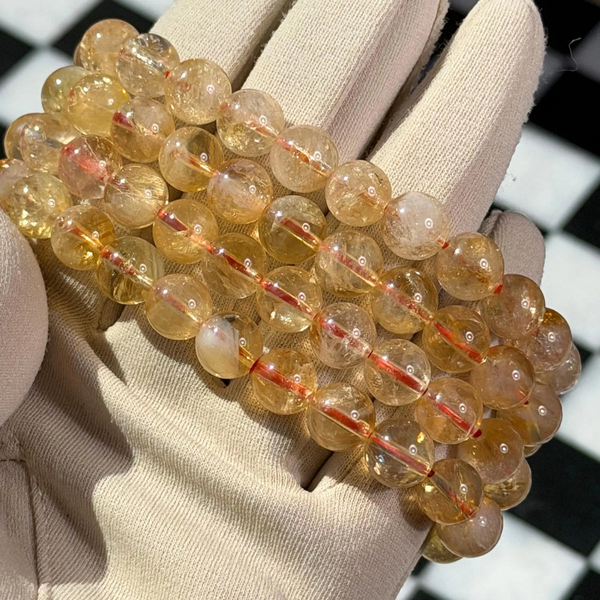 Citrine Beaded Bracelet Brazilian Gemstone Jewelry (Bead size: 8mm)