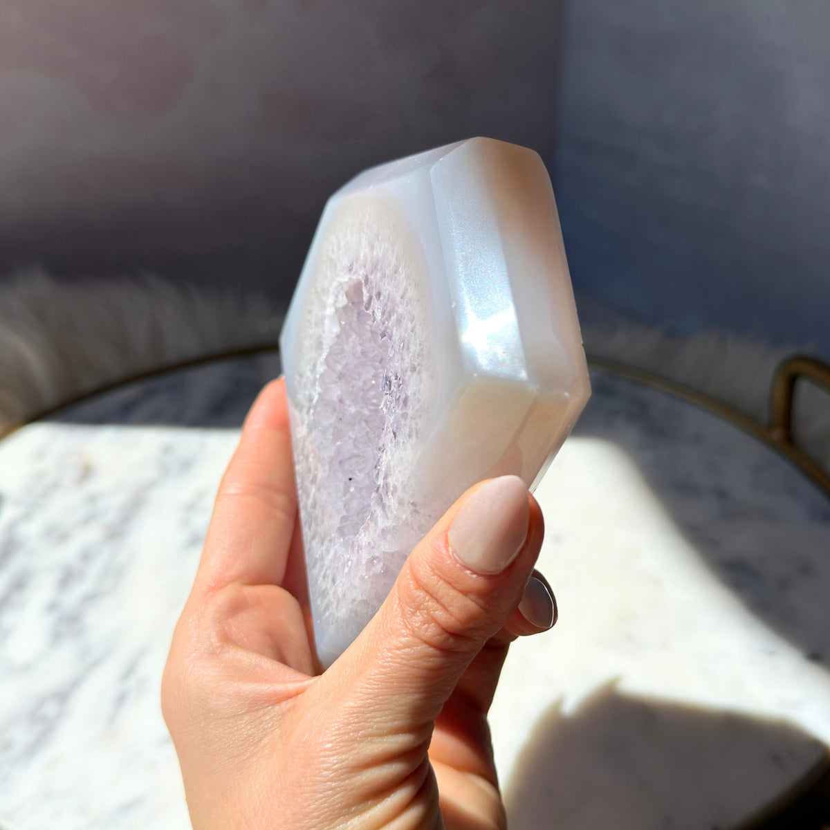 Druzy Agate Diamond with Stand 1 lb | Brazil