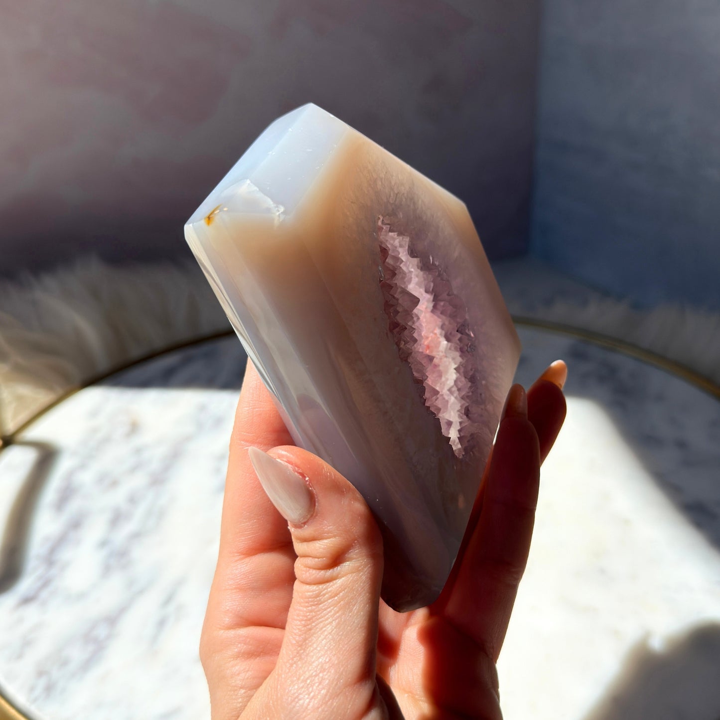Druzy Agate Diamond with Stand 1 lb | Brazil