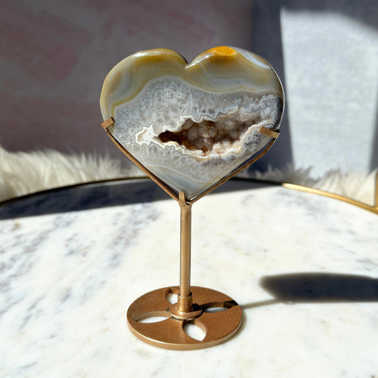Druzy Agate Heart on Stand 0.43 lb | Brazil