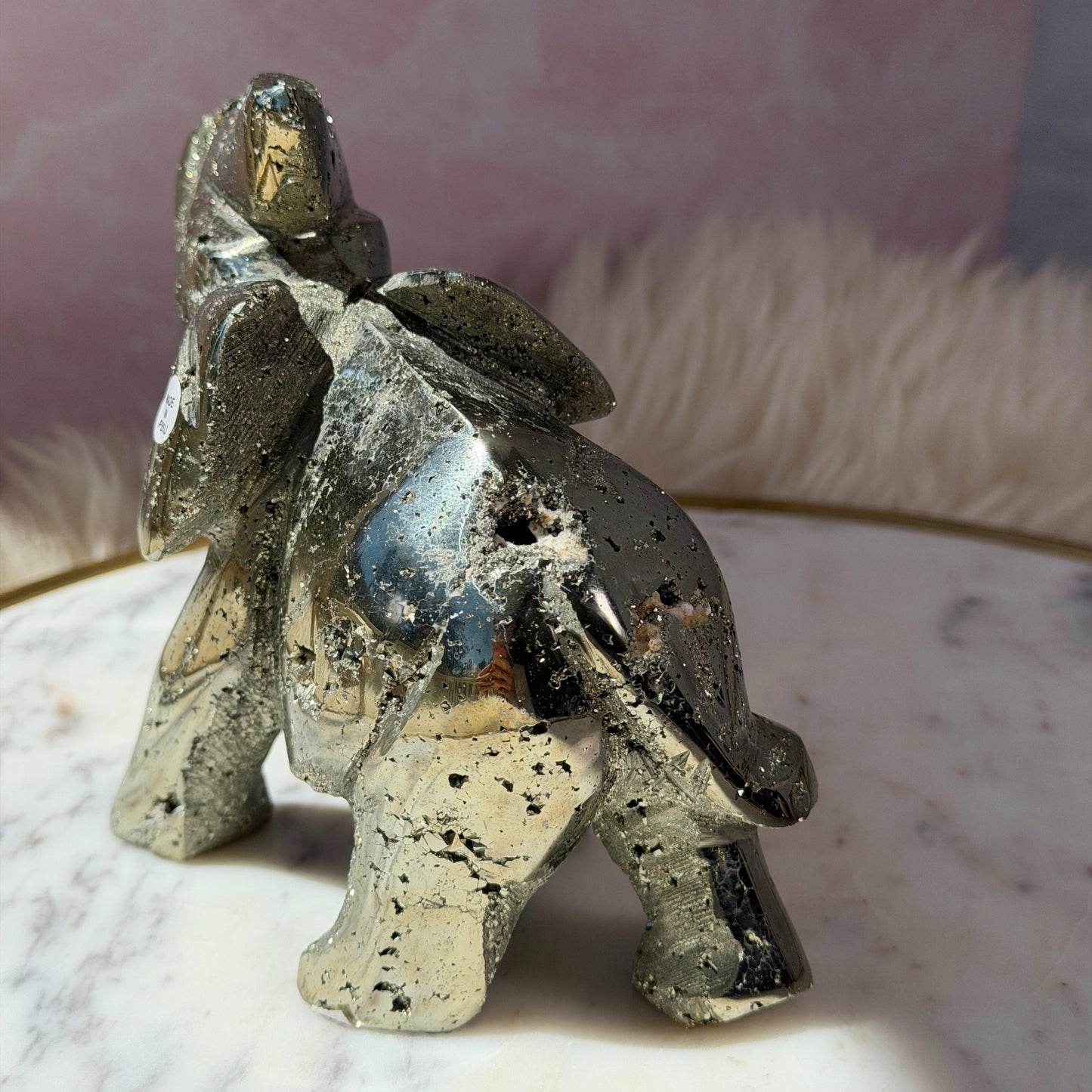 Pyrite Elephant Carving 3.5lb | Natural Peru Crystal Decor