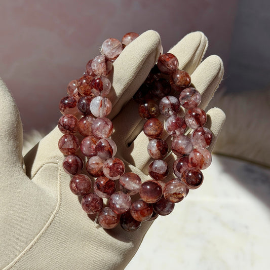 Fire Quartz Beaded Bracelet AAA Quality (Bead Size: 10–11 mm)