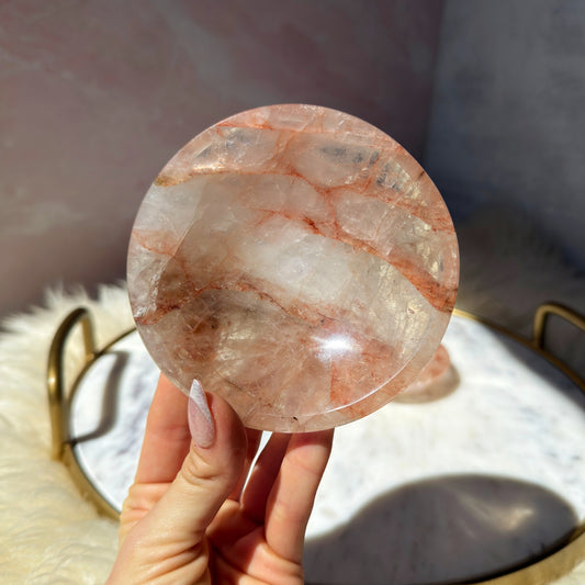 Fire Quartz Crystal Dish | Natural Brazil Gemstone Bowl